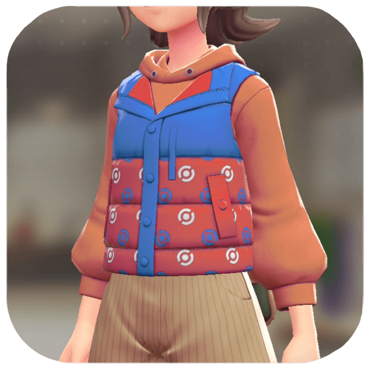 Pokemon Z-A - Puffer Vest and Hoodie Set Red Poke Ball | Orange F