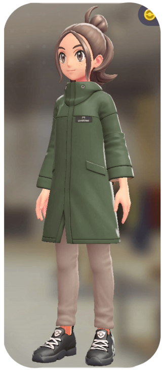 Pokemon Z-A - Mod Coat and Pants Set Moss Green | Beige F
