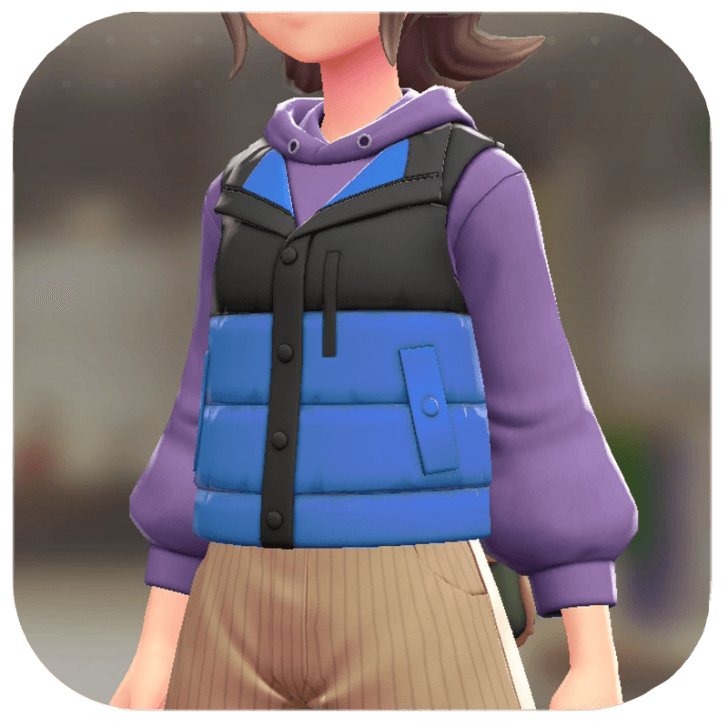 Pokemon Z-A - Puffer Vest and Hoodie Set Two-Tone Blue | Purple F