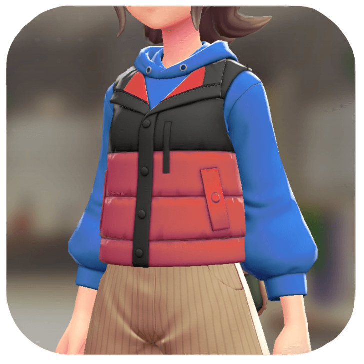 Pokemon Z-A - Puffer Vest and Hoodie Set Two-Tone Red | Blue F