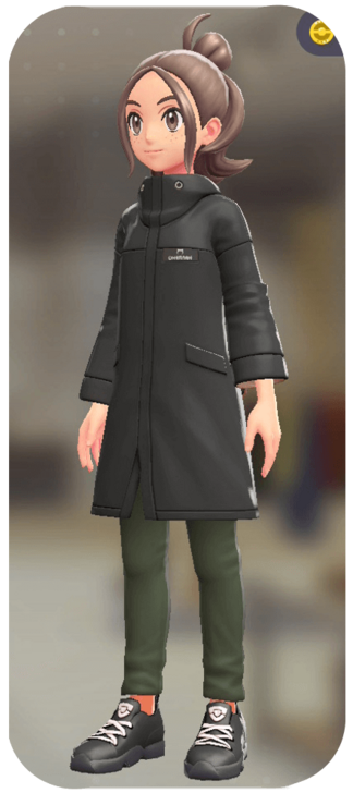 Pokemon Z-A - Mod Coat and Pants Set Black | Moss Green F