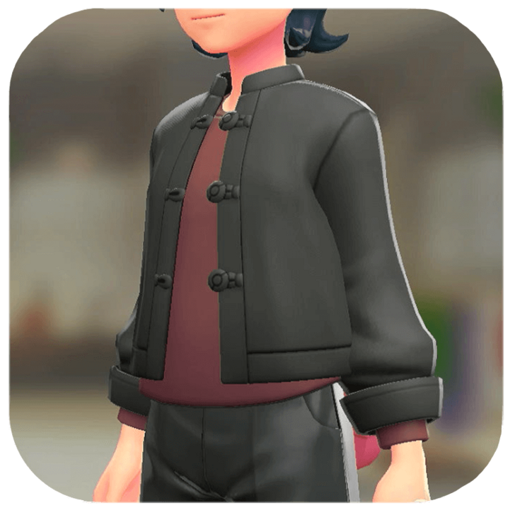 Pokemon Z-A - Frog-Button Jacket Set Black | Maroon M