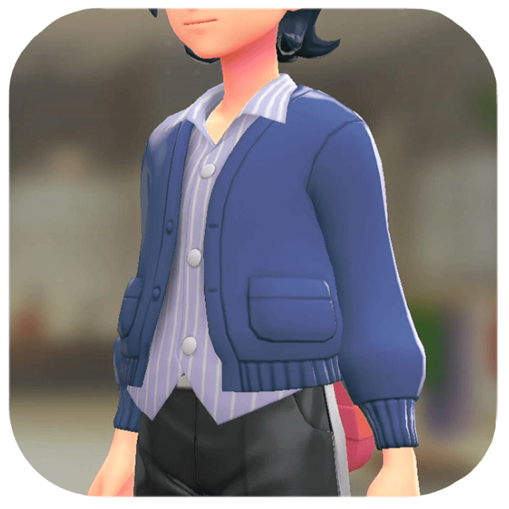 Pokemon Z-A - Cardigan and Shirt Set Blue | Purple Stripes M