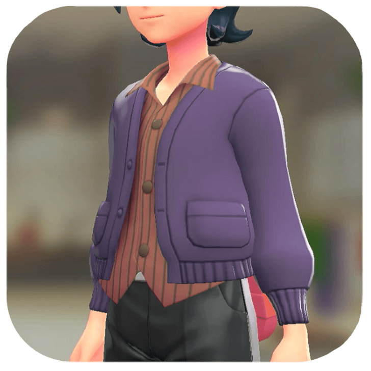 Pokemon Z-A - Cardigan and Shirt Set Purple | Almond Stripes M