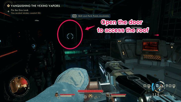 Open the door to access roof