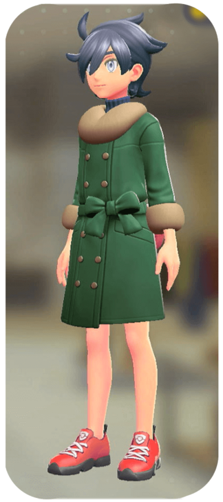 Pokemon Z-A - Fur Coat and Turtleneck Set Green | Blue M