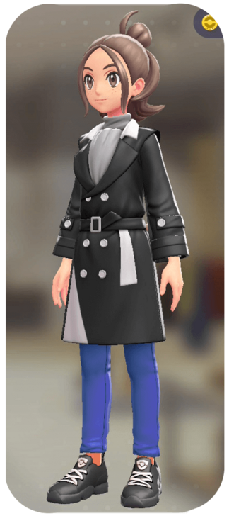 Pokemon Z-A - Trench Coat and Pants Set Vivid Black | Gray / Blue F
