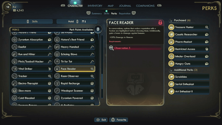 Outer Worlds 2 Face Reader Perk