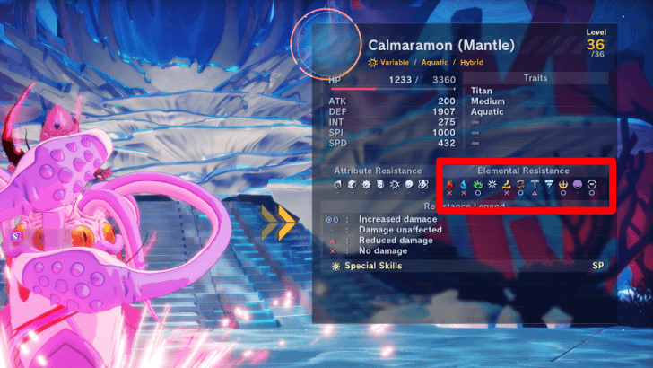 Calmaramon Mantle Weaknesses