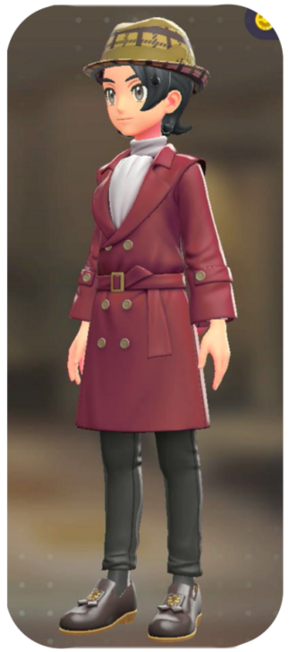 Pokemon Z-A - Trench Coat and Pants Set Wine Red | White / Black M