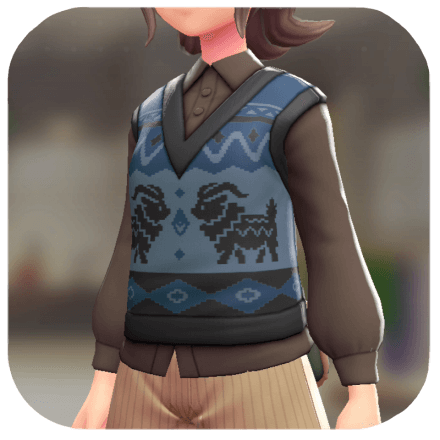 Pokemon Z-A - Sweater Vest and Blouse Set Gogoat Blue | Dark Brown F