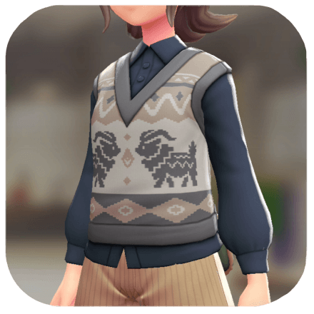 Pokemon Z-A - Sweater Vest and Blouse Set Gogoat Beige | Navy F
