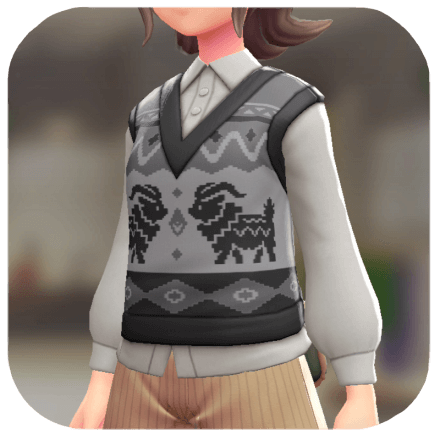Pokemon Z-A - Sweater Vest and Blouse Set Gogoat Black | Off-White F