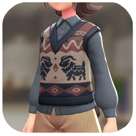 Pokemon Z-A - Sweater Vest and Blouse Set Gogoat Red | Blue-Gray F
