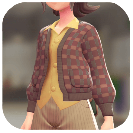 Pokemon Z-A - Cardigan and Shirt Set Checkered Red | Cream F