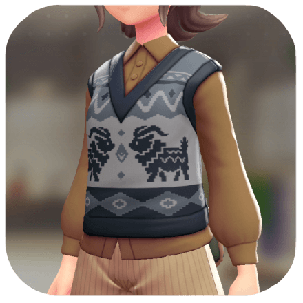 Pokemon Z-A - Sweater Vest and Blouse Set Gogoat Navy | Tan F