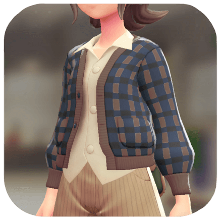 Pokemon Z-A - Cardigan and Shirt Set Checkered Navy | Ivory F