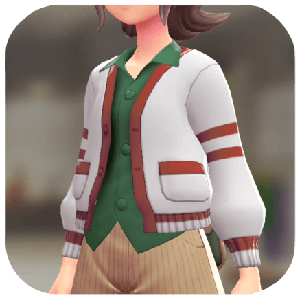 Pokemon Z-A - Cardigan and Shirt Set Academic White | Green F