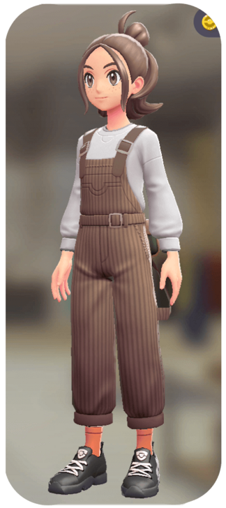 Pokemon Z-A - Overalls and Pullover Set Tan Stripes | White F