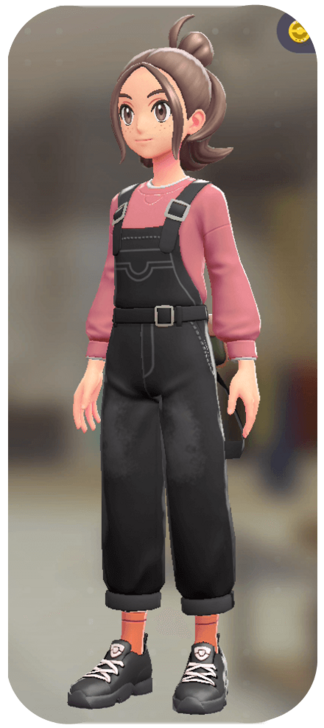 Pokemon Z-A - Overalls and Pullover Set Black Denim | Pink F