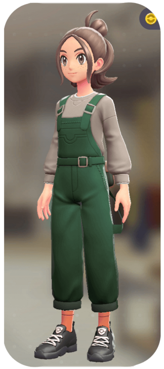 Pokemon Z-A - Overalls and Pullover Set Green | Beige F