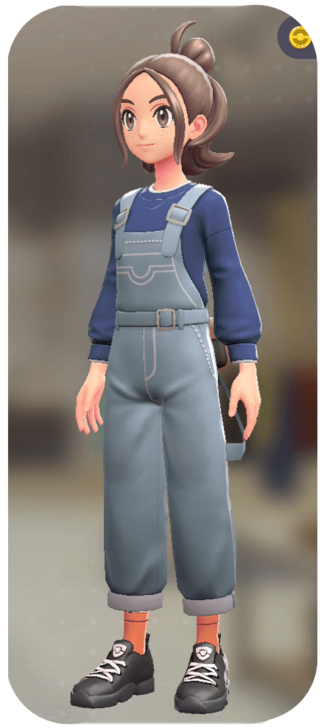 Pokemon Z-A - Overalls and Pullover Set Bleached Denim | Blue F