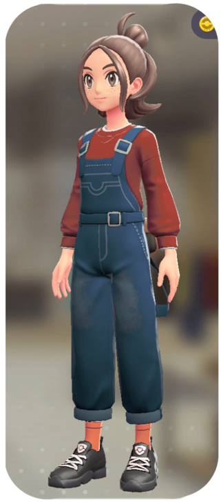 Pokemon Z-A - Overalls and Pullover Set Blue Denim | Red F