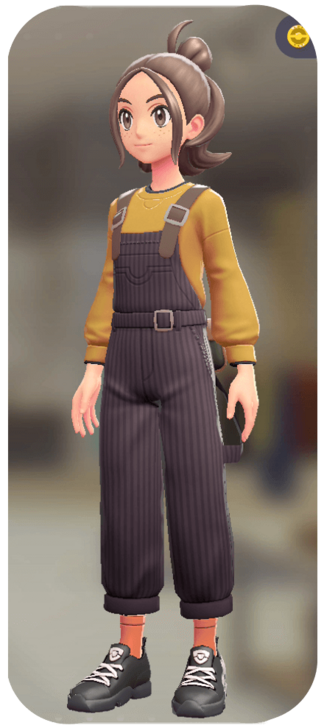 Pokemon Z-A - Overalls and Pullover Set Cocoa Stripes | Yellow F