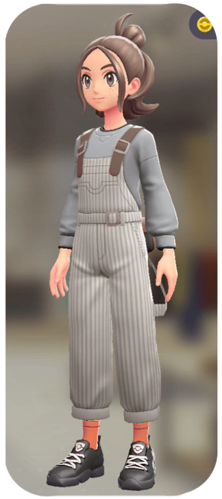 Pokemon Z-A - Overalls and Pullover Set White Stripes | Gray F