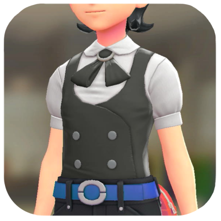 Pokemon Z-A - Vest and Ribbon Blouse Set Black | White / Black M