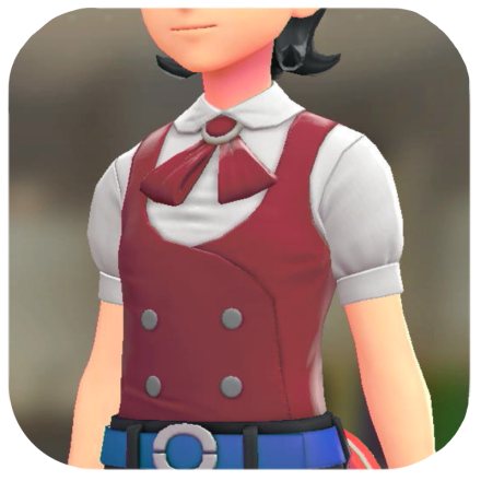 Pokemon Z-A - Vest and Ribbon Blouse Set Wine Red | White / Red M