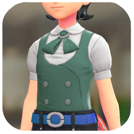 Pokemon Z-A - Vest and Ribbon Blouse Set Green | White / Green M