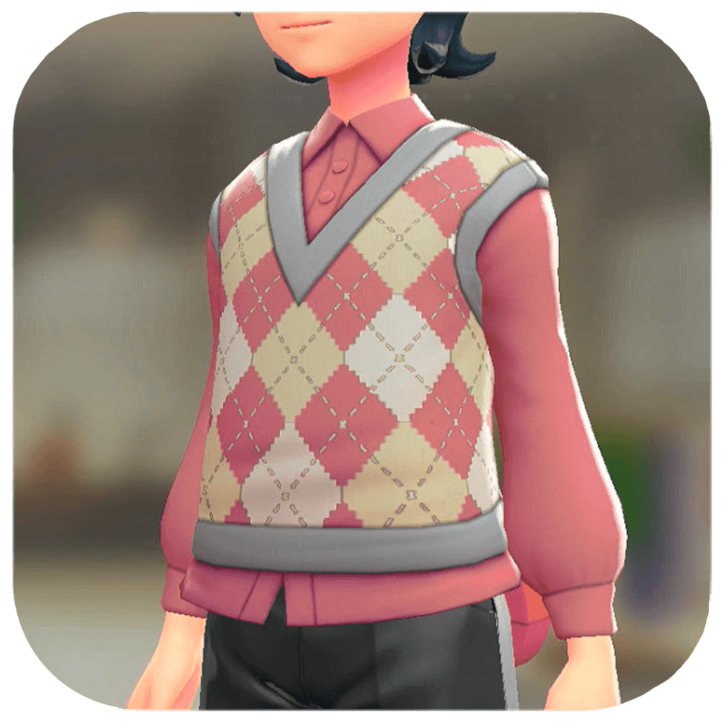Pokemon Z-A - Sweater Vest and Blouse Set Argyle Pink | Pink M