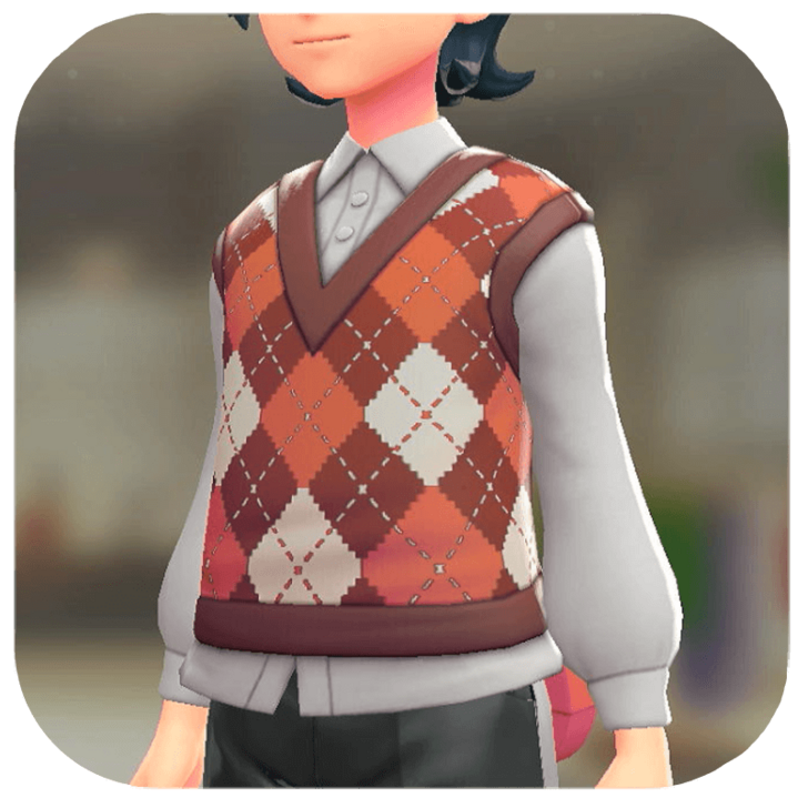 Pokemon Z-A - Sweater Vest and Blouse Set Argyle Red | White M