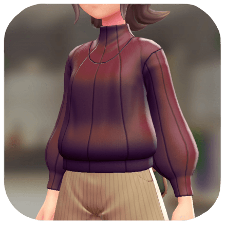 Pokemon Z-A - Elbow-Patch Sweater Wine Red F