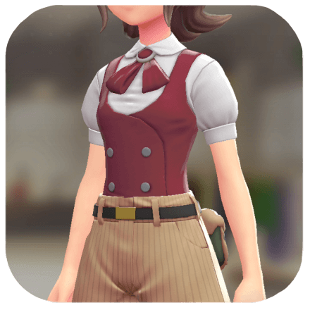 Pokemon Z-A - Vest and Ribbon Blouse Set Wine Red | White / Red F