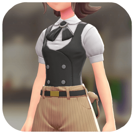 Pokemon Z-A - Vest and Ribbon Blouse Set Black | White / Black F