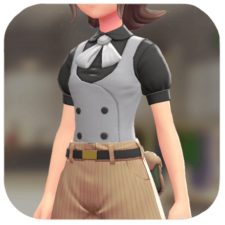 Pokemon Z-A - Vest and Ribbon Blouse Set Gray | Black / White F