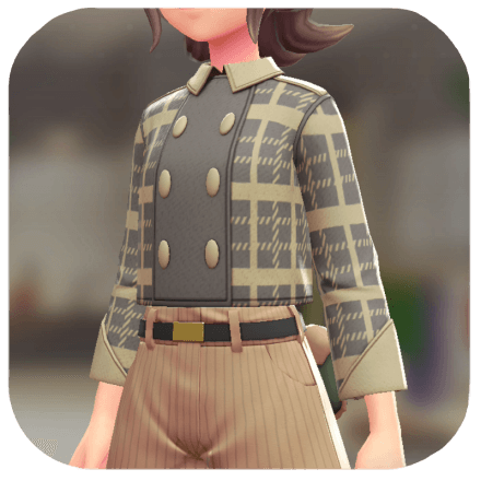 Pokemon Z-A - Plaid Peacoat BRAVELY Gray F