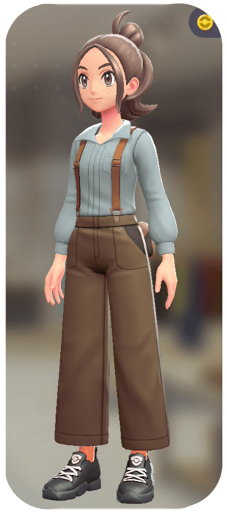 Pokemon Z-A - Suspender Pants Set Brown | Sky Gray F