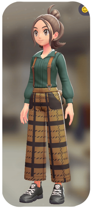 Pokemon Z-A - Suspender Pants Set BRAVELY Tan | Green F