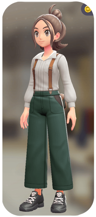 Pokemon Z-A - Suspender Pants Set Green | White F