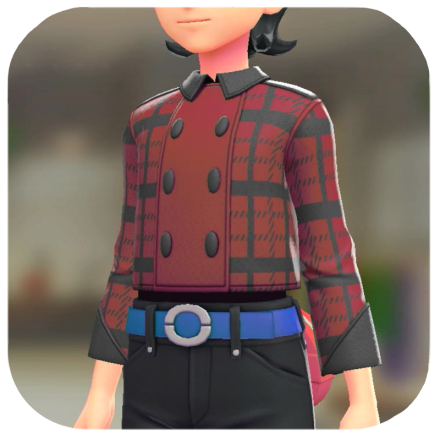 Pokemon Z-A - Plaid Peacoat BRAVELY Red M