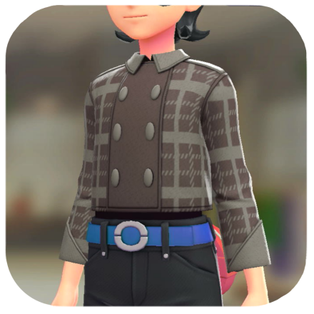 Pokemon Z-A - Plaid Peacoat BRAVELY Brown M