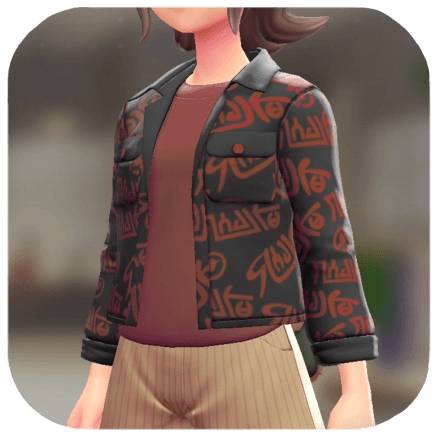 Pokemon Z-A - Shacket and T-Shirt Set Red Graffiti | Maroon F