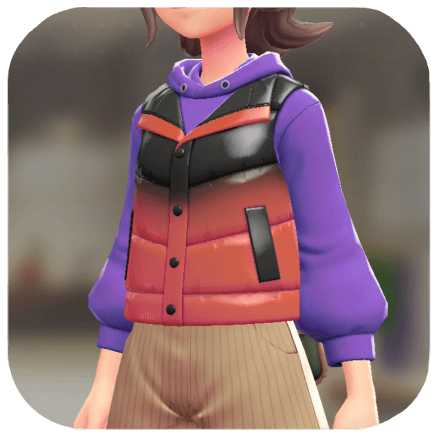 Pokemon Z-A - Puffer Vest and Hoodie Set Red Gradient | Vivid Purple F