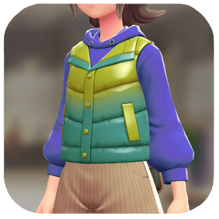 Pokemon Z-A - Puffer Vest and Hoodie Set Green Gradient | Ultramarine F