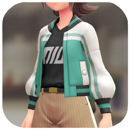 Pokemon Z-A - Blouson and V-Neck Set Two-Tone Green | Black / White F
