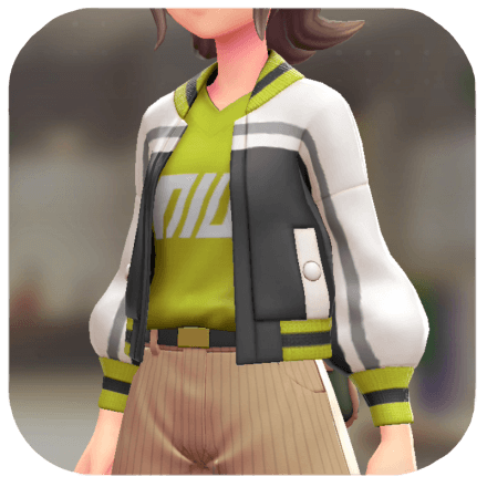 Pokemon Z-A - Blouson and V-Neck Set Two-Tone Black | Yellow / White F