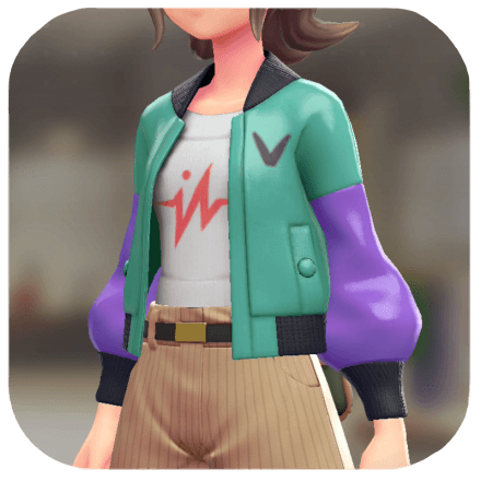 Pokemon Z-A - Blouson and Off-Shoulder Set Scary Green | White / Orange F